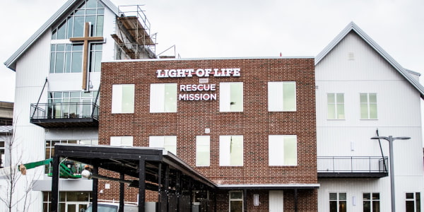 Exterior of the Voeghtly Shelter in Pittsburgh, PA